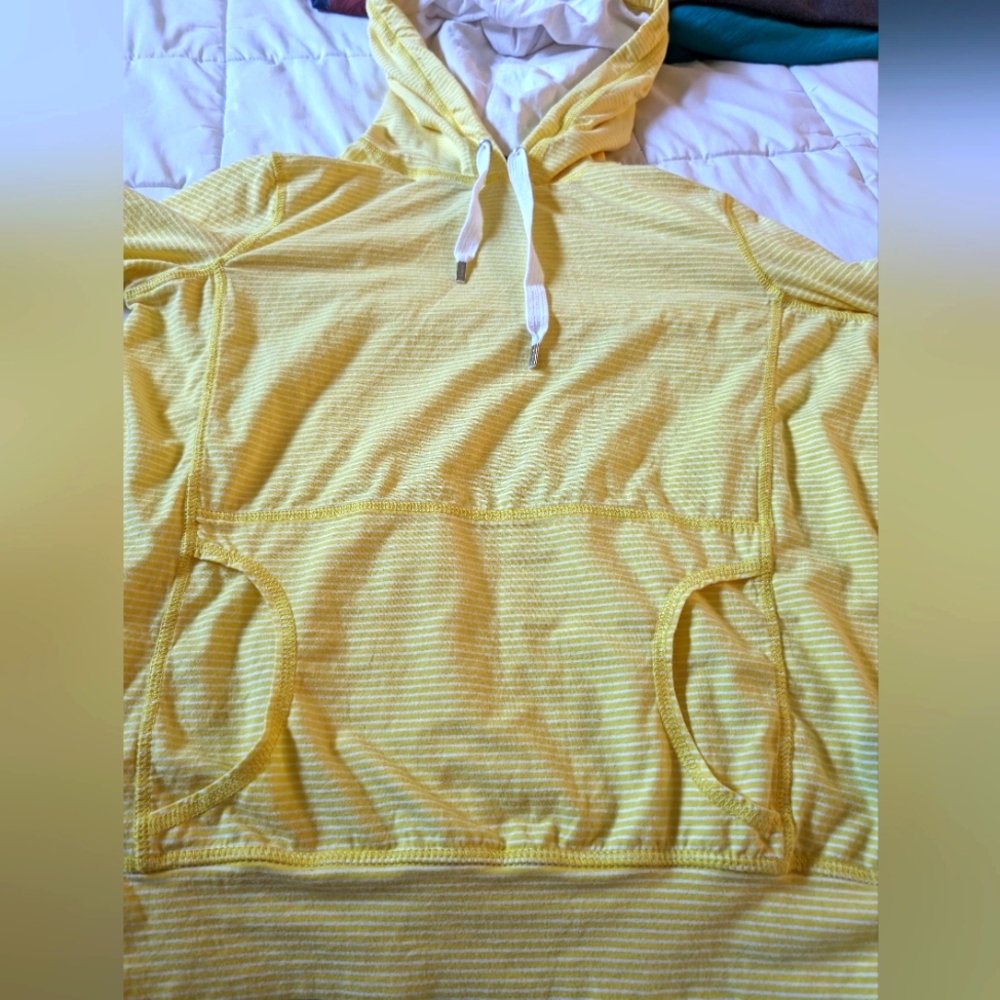L-RL LAUREN ACTIVE/ YELLOW HOODIE/ SIZE SMALL